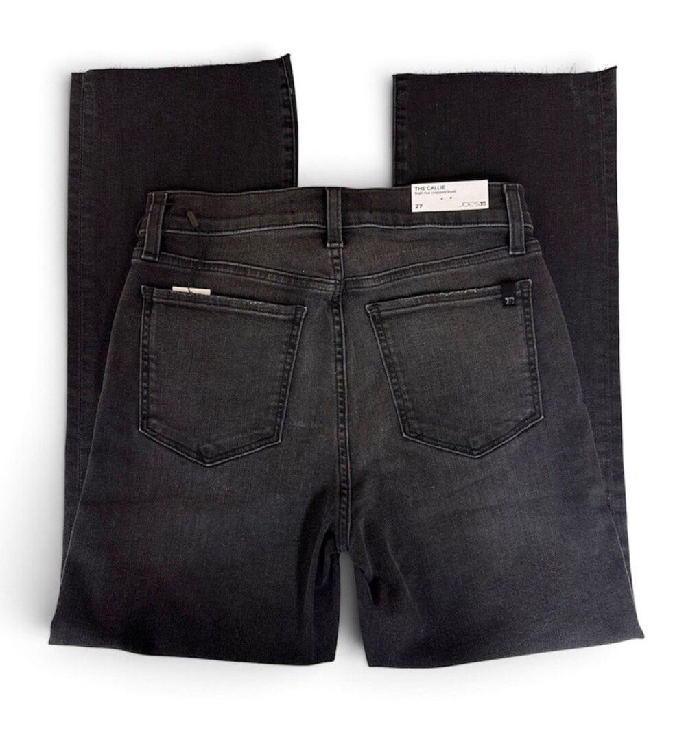 Joe’s Jeans The Callie with Raw Hem Delphine Black High Rise Cropped Boot - 27 - Picture 3 of 8
